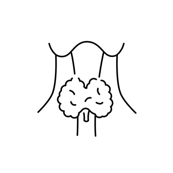 Schilddrüsenstörung Farbe Linie Symbol Menschliche Krankheiten Piktogramm Für Webseite Mobile — Stockvektor