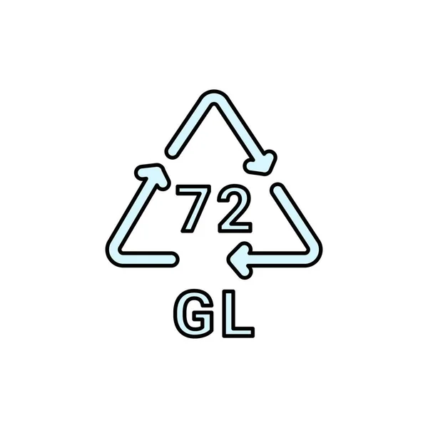 Glass Recycling Code Line Icon Consumption Code Editable Stroke — Stock Vector