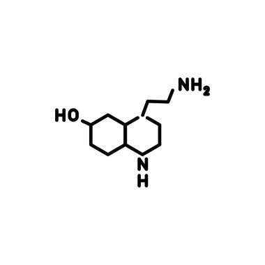 Serotonin formülü renk çizgisi simgesi. Web sayfası, mobil uygulama, tanıtım için resim grafiği.