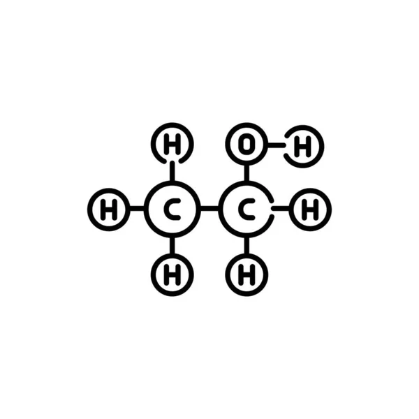 乙醇配方的色彩线条图标 移动应用程序 弹药的象形文字 — 图库矢量图片