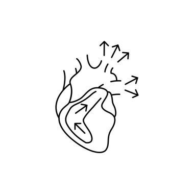 Diastole renk çizgisi simgesi. İnsan hastalıkları. Web sayfası, mobil uygulama, tanıtım için resim grafiği.