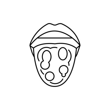 Glossitis renk çizgisi simgesi. İnsan hastalıkları. Web sayfası, mobil uygulama, tanıtım için resim grafiği.