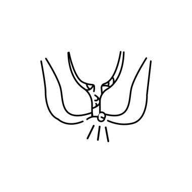 Hemoroidlerin renk çizgisi simgesi. İnsan hastalıkları. Web sayfası, mobil uygulama, tanıtım için resim grafiği.