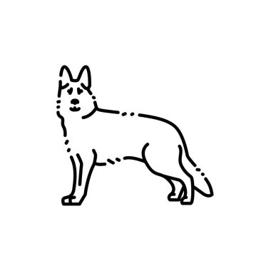 German Shepherd color line icon. Dog breed. Pictogram for web page, mobile app, promo.