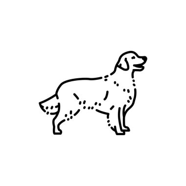 Golden retriever color line icon. Dog breed. Pictogram for web page, mobile app, promo.