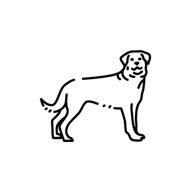 Rottweiler color line icon. Dog breed. Pictogram for web page, mobile app, promo.
