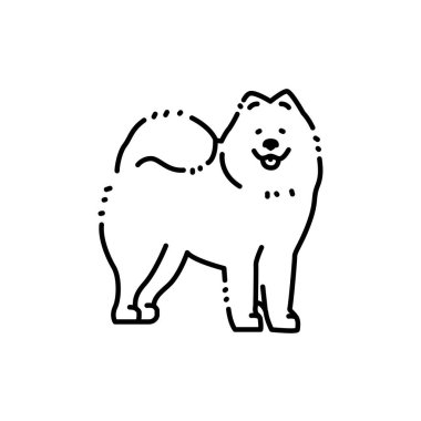 Samoyed color line icon. Dog breed. Pictogram for web page, mobile app, promo.