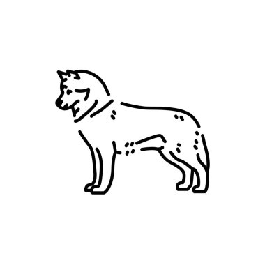Siberian Husky color line icon. Dog breed. Pictogram for web page, mobile app, promo.