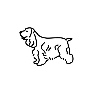 Spaniel color line icon. Dog breed. Pictogram for web page, mobile app, promo.