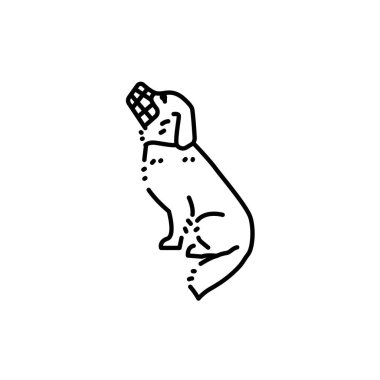 Köpek golden retriever 'ın ağızlık rengi simgesi. Web sayfası, mobil uygulama, tanıtım için resim grafiği.