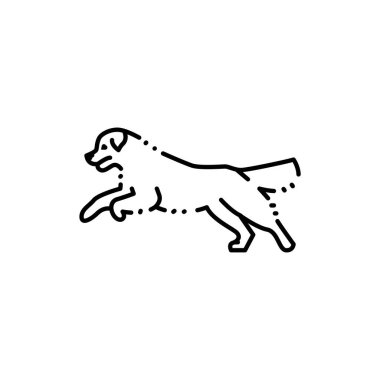 Golder retriever jumping color line icon. Pictogram for web page, mobile app, promo.
