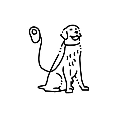 Golder Retriever 'ın tasma rengi simgesi. Web sayfası, mobil uygulama, tanıtım için resim grafiği.