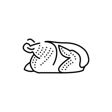 Tavuk leşi renk çizgisi simgesi. Et doğrama.