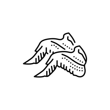 Tavuk kanadı renk çizgisi simgesi. Et doğrama.