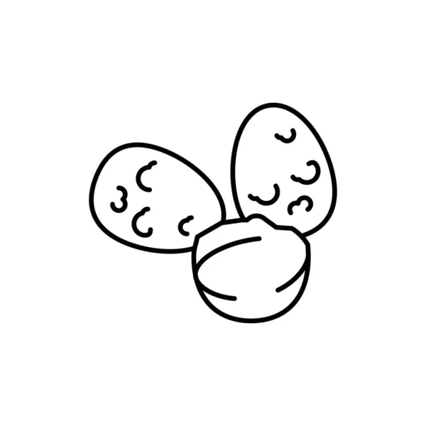 Œufs de caille icône de ligne de couleur. Découpe de viande. — Image vectorielle