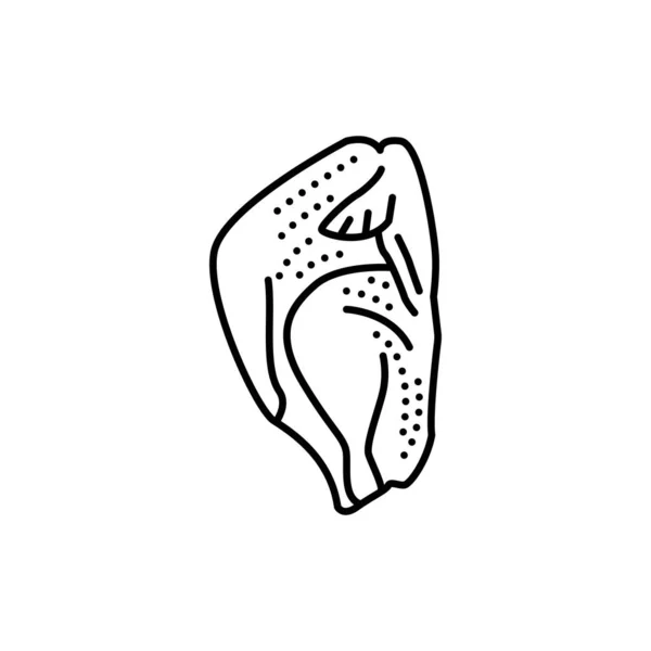 Icona della linea di colore della carcassa di tacchino. Carne da taglio. — Vettoriale Stock