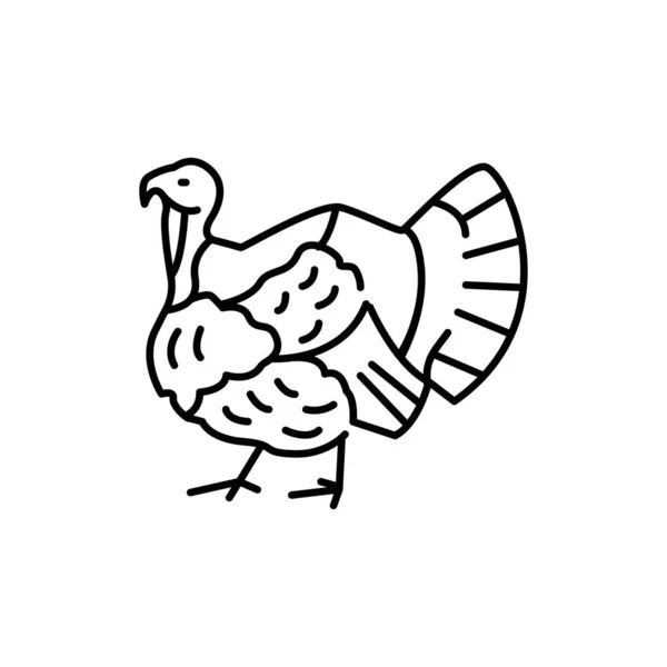 Turkey bird color line icon. Pictogram for web page — ストックベクタ