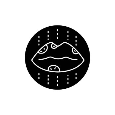 Herpes renk çizgisi simgesi. Dermatoloji hastalığı. İzole vektör elementi. Web sayfası, mobil uygulama, tanıtım için resim çizelgesi