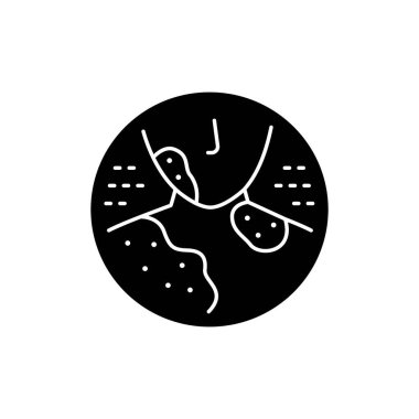 Sedef hastalığı renk çizgisi ikonu. Dermatoloji hastalığı. İzole vektör elementi. Web sayfası, mobil uygulama, tanıtım için resim çizelgesi