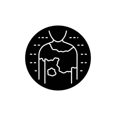 Vitiligo renk çizgisi simgesi. Dermatoloji hastalığı. İzole vektör elementi. Web sayfası, mobil uygulama, tanıtım için resim çizelgesi