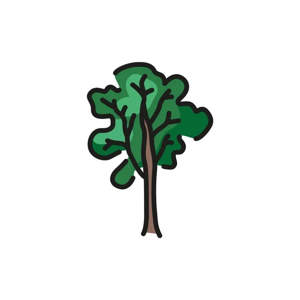 Ash Tree Color Line Icon Pictogram Web Page Mobile App — Image vectorielle