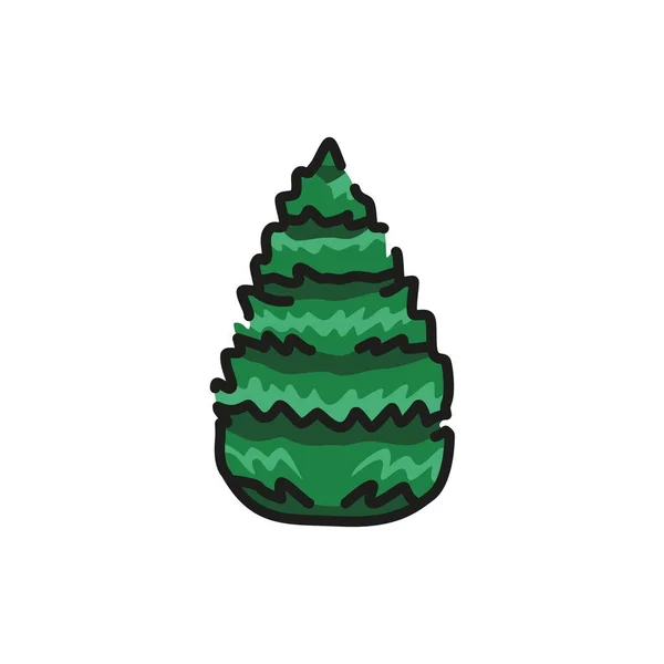 Fir Tree Color Line Icon Pictogram Web Page Mobile App — Image vectorielle