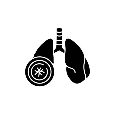 Bronşit renk çizgisi simgesi. İnsan hastalıkları. Web sayfası, mobil uygulama, tanıtım için resim grafiği.