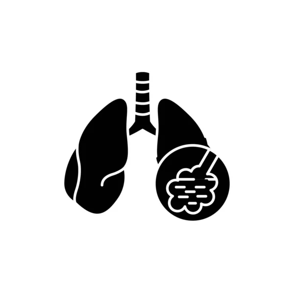肺炎彩色线图标 人类疾病 移动应用程序 弹药的象形文字 — 图库矢量图片