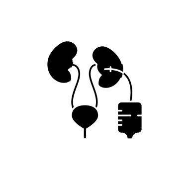 Nefrostomi renk çizgisi simgesi. İnsan hastalıkları. Web sayfası, mobil uygulama, tanıtım için resim grafiği.