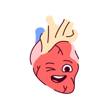 İnsan organı renk çizgisi simgesi. Duyguların maskotu. Web sayfası, mobil uygulama, tanıtım için resim grafiği.