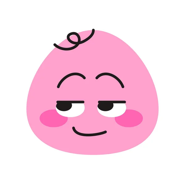 Pinkfarbenes Rundes Smiley Symbol Maskottchen Der Emotionen Piktogramm Für Webseite — Stockvektor
