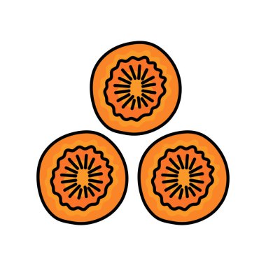 Doğranmış havuç rengi ikonu. Doğal sebze. Web sayfası, mobil uygulama, tanıtım için resim grafiği.