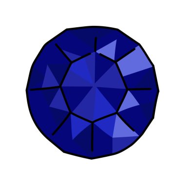 Safir renkli çizgi simgesi. Değerli taşlar. Web sayfası, mobil uygulama, tanıtım için resim grafiği.
