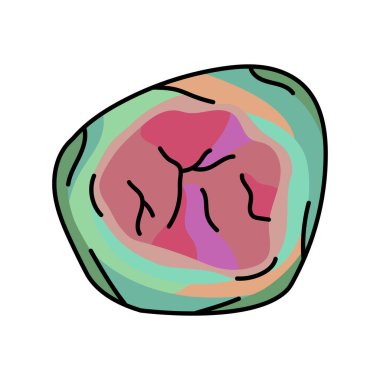 Tourmaline renk çizgisi simgesi. Değerli taşlar. Web sayfası, mobil uygulama, tanıtım için resim grafiği.