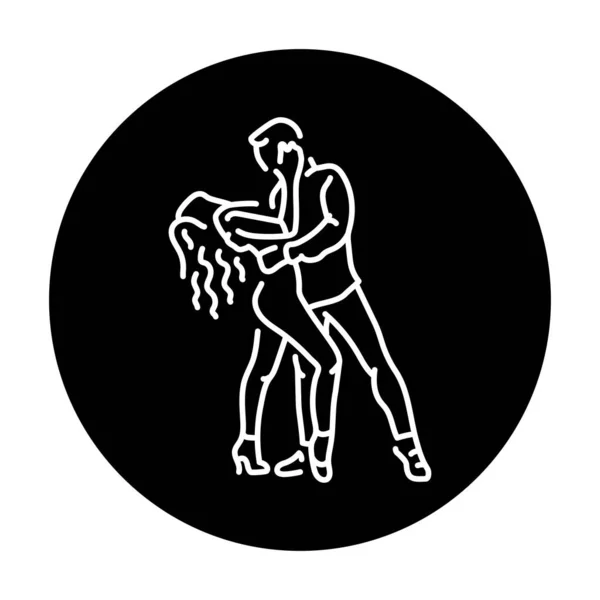 Paar Tanzt Bachata Farbe Linie Symbol Piktogramm Für Webseite Mobile — Stockvektor