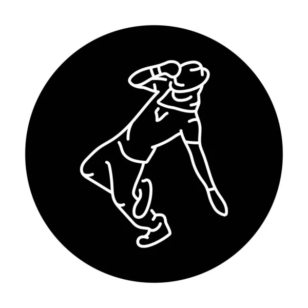 Uomo Danza Hip Hop Icona Linea Colore Danza Contemporanea Pittogramma — Vettoriale Stock