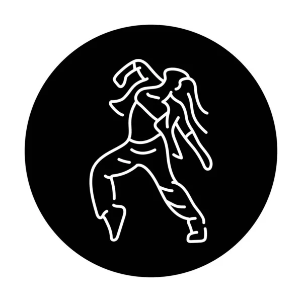 Женщина Танцует Иконку Цвета Хип Хопа Современный Танец Пиктограмма Веб — стоковый вектор