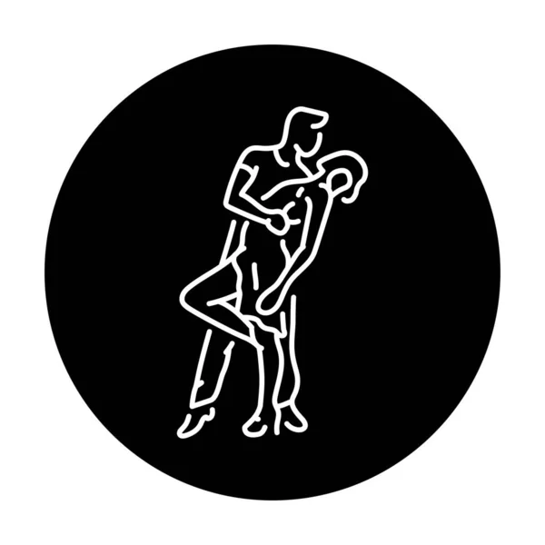 Couple Dancing Hustle Freestyle Color Line Icon Pictogram Web Page — Stock Vector