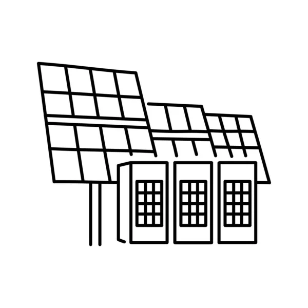 Batteria Solare Icona Linea Colore Fonti Energetiche Rinnovabili Pittogramma Pagina — Vettoriale Stock
