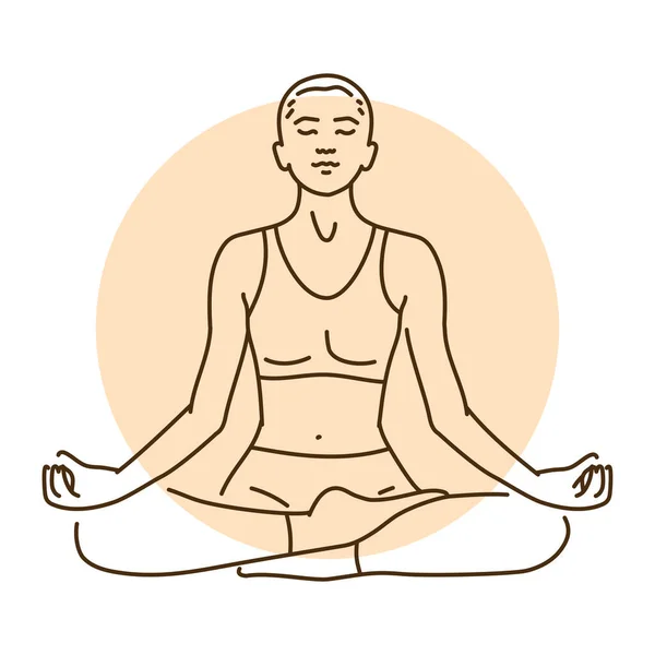 Padmasana Illustrazione Della Linea Colori Pittogramma Pagina Web App Mobile — Vettoriale Stock