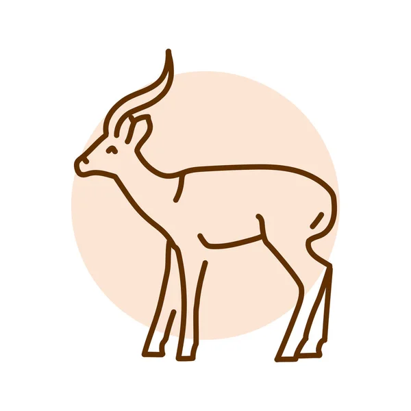 Ilustrasi Garis Warna Gazelle Hewan Dari Afrika - Stok Vektor