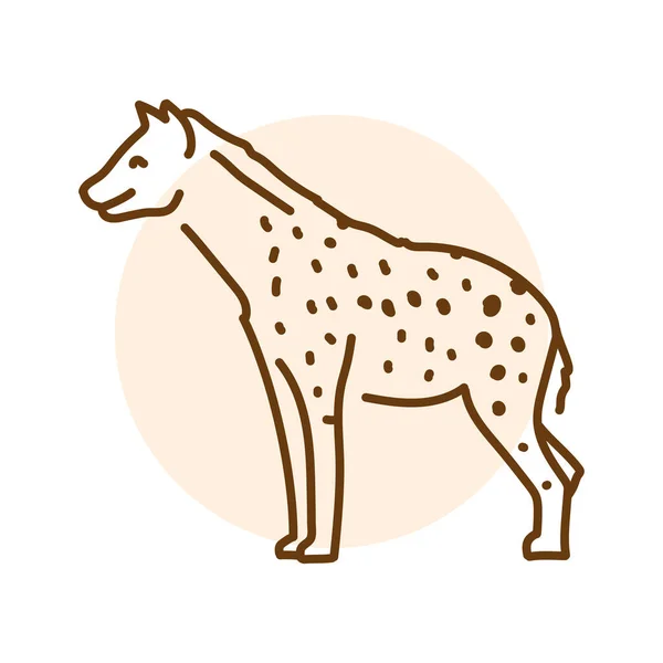 Illustration Ligne Couleur Hyena Animaux Afrique — Image vectorielle