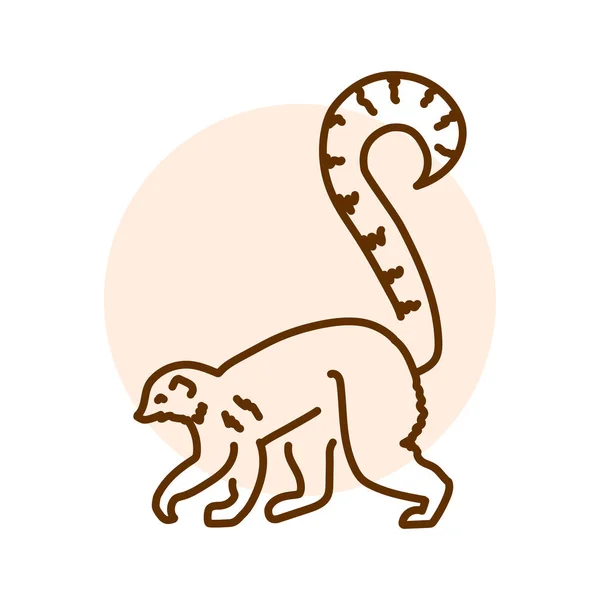 Lemur Ilustração Linha Cor Animais Austrália — Vetor de Stock