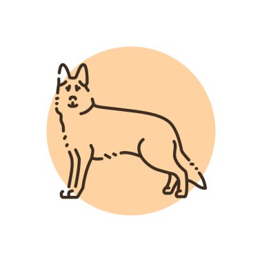 German Shepherd color line icon. Dog breed. Pictogram for web page, mobile app, promo.