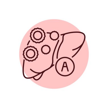 Hepatit bir renk çizgisi ikonu. İnsan hastalıkları. Web sayfası, mobil uygulama, tanıtım için resim grafiği.