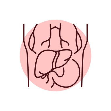 MRI renk çizgisi simgesi. İnsan hastalıkları. Web sayfası, mobil uygulama, tanıtım için resim grafiği.