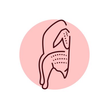 Keklik leşi renk çizgisi simgesi. Et doğrama. Web sayfası, mobil uygulama, tanıtım için resim grafiği.