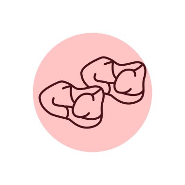 Tavuk midesi renk çizgisi simgesi. Et doğrama. Web sayfası, mobil uygulama, tanıtım için resim grafiği.