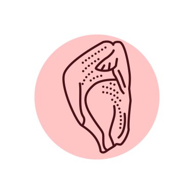 Hindi leşi renk çizgisi simgesi. Et doğrama. Web sayfası, mobil uygulama, tanıtım için resim grafiği.