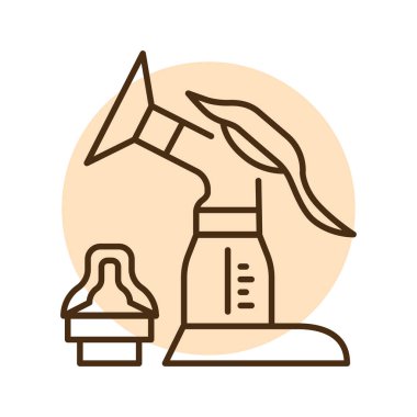 Göğüs pompası renk çizgisi simgesi. İnsan hastalıkları. Web sayfası, mobil uygulama, tanıtım için resim grafiği.